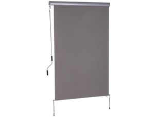 Parasol 120x200, brise-vue vertical parasol, protection vent, ouverture à manivelle, gris