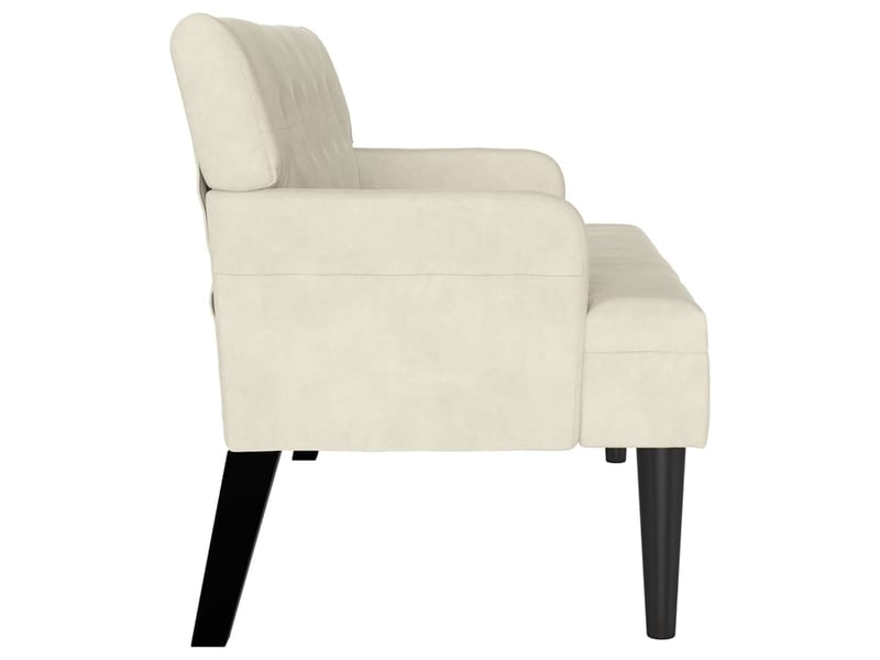  Banc chambre, banc de lit chesterfield crème 112x65,5x75 cm velours  - Conforama E