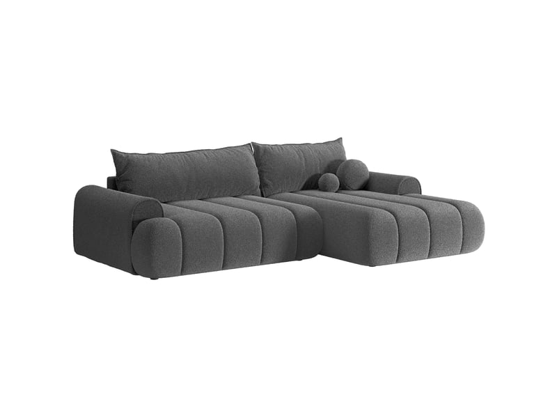  Selsey dandelino - canapé d'angle convertible - en bouclette gris avec revêtement - côté droit DANDELINO - Conforama A