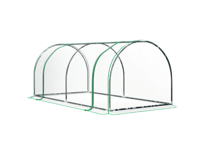  Serre de jardin mini serre à tomates dim. 2l x 1l x 0,8h m porte zippée bâche pvc acier transparent  - Conforama A