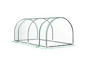 Serre de jardin mini serre à tomates dim. 2l x 1l x 0,8h m porte zippée bâche pvc acier transparent