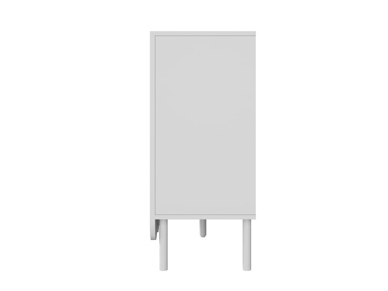  Buffet avec étagères réglables et ouverture sans poignée en mdf 120×35×80 cm blanc  - Conforama D
