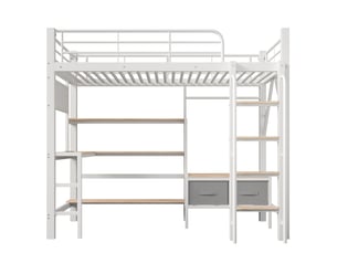 Lit mezzanine 90x200 cm MAISONORA coloris blanc