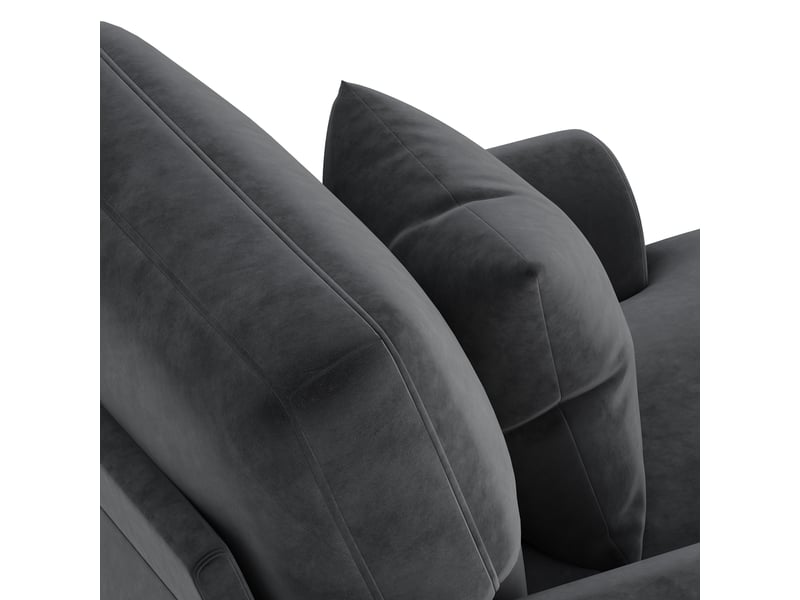  Canapé convertible 1 place en velours gris avec coussin inclus et dossier inclinable pour salon  - Conforama R