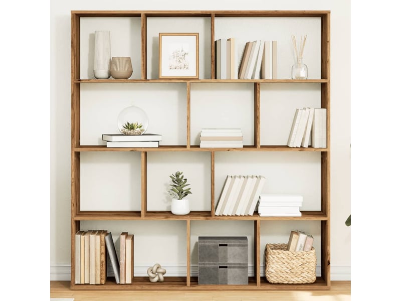  Bibliothèque, étagère de rangement chêne artisanal 132x29x141,5 cm bois d'ingénierie  - Conforama B