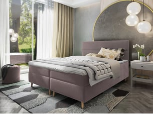 Lit avec rangement 160x200 cm <strong>MASSENO</strong>  <strong></strong> coloris rose