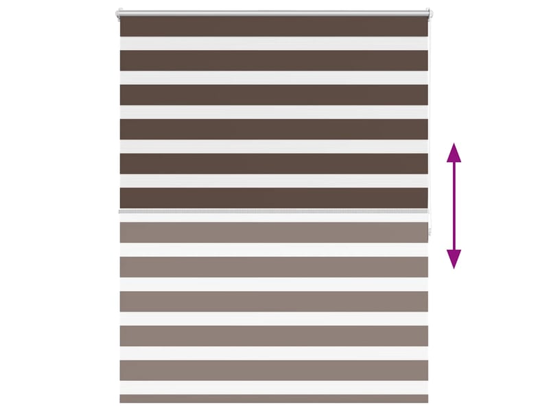 Store vénitien zebra, store de fenêtre 140,9 x 175 cm, largeur du tissu 136,7 cm, couleur café cf48202 - Conforama E
