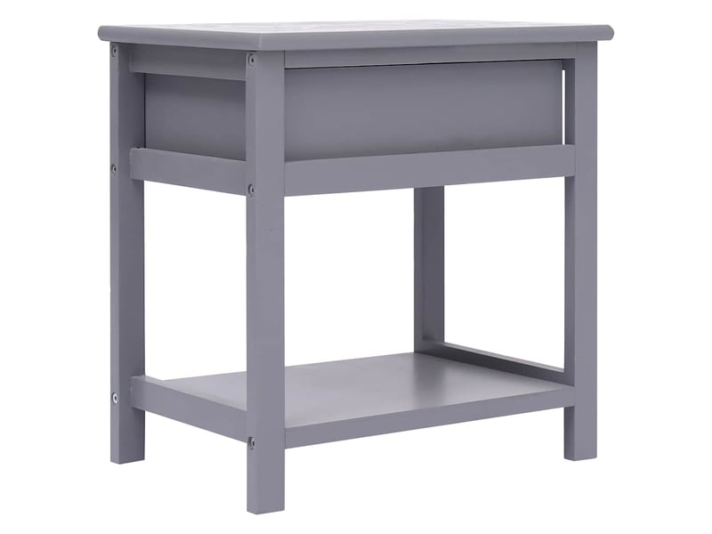  Table de chevet - cabinet de chevet - table de nuit gris 40x29x42 cm bois de paulownia  - Conforama C