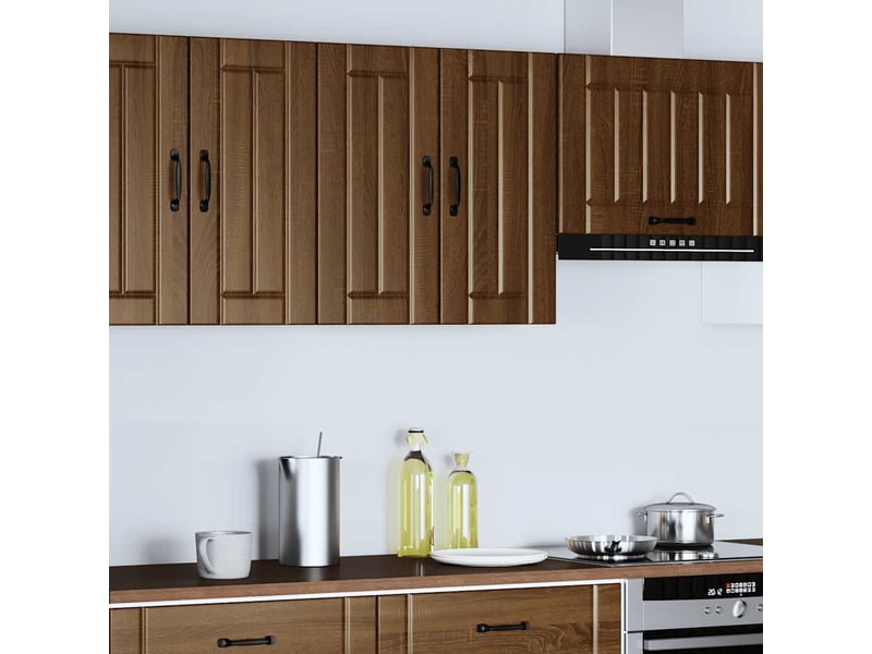  Meuble de rangement, armoire murale de cuisine lucca chêne marron bois ingénierie shl3708  - Conforama C