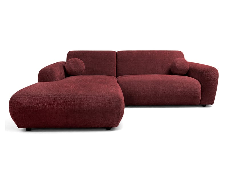  Louise - canapé d'angle gauche 4 places en velours texturé - best mobilier - cherry LOUISE - Conforama A
