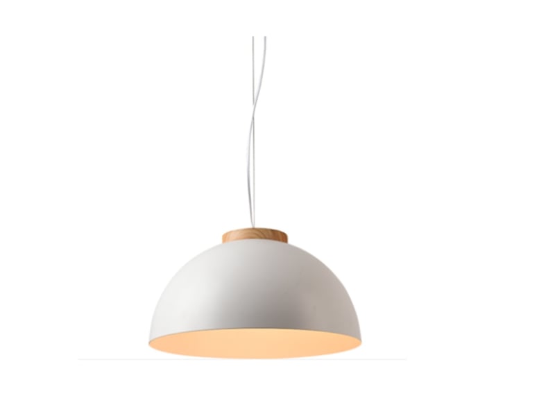  Suspension rétro demi-cercle plafonnier e27 en bois métal ø 25cm  - Conforama A