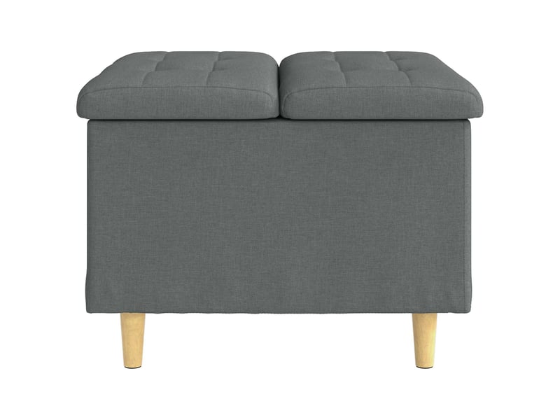 Ottoman, repose pied salon avec rangement gris foncé 60x60x45 cm tissu - Conforama E
