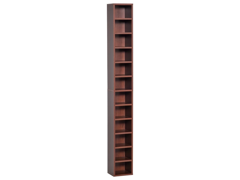  Colonne de rangement cd dvd haut et mince 21 x 20 x 175 cm gain d'espace anti basculement style moderne en mdf marron 21_0001694  - Conforama A