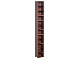 Colonne de rangement cd dvd haut et mince 21 x 20 x 175 cm gain d'espace anti basculement style moderne en mdf marron 21_0001694