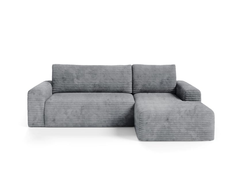 Canapé d'angle convertible en velours côtelé sontii gris - Conforama A