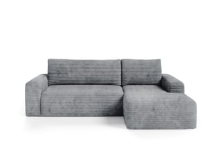 Canapé d'angle convertible en velours côtelé sontii gris