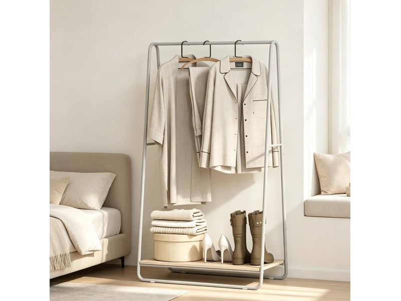  Portant à vêtements 3 en 1 avec tringles latérales et étagère à chaussures  - Conforama B