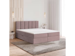Lit avec rangement 160x200 cm <strong>MASSENO</strong> <strong></strong> coloris rose