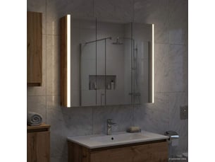 Armoire miroir salle de bain, meuble de rangement bois ancien 73.5x15.5x70 cm