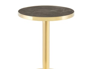Table d’appoint ronde, table salon moderne table basse style plateau marbre table décorative, mdf, coloris gris et doré