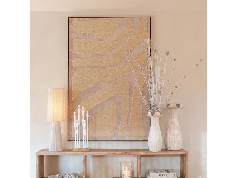  Tableau déco abstrait karl 102x152cm beige  - Conforama D