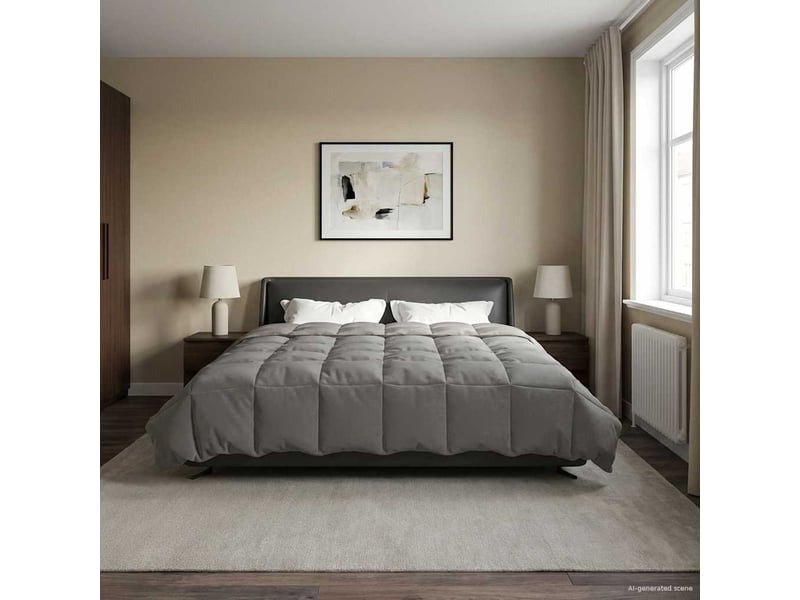 Duvet - couette complet toute l'année 220 x 260 cm 4 saisons gris clair  - Conforama D