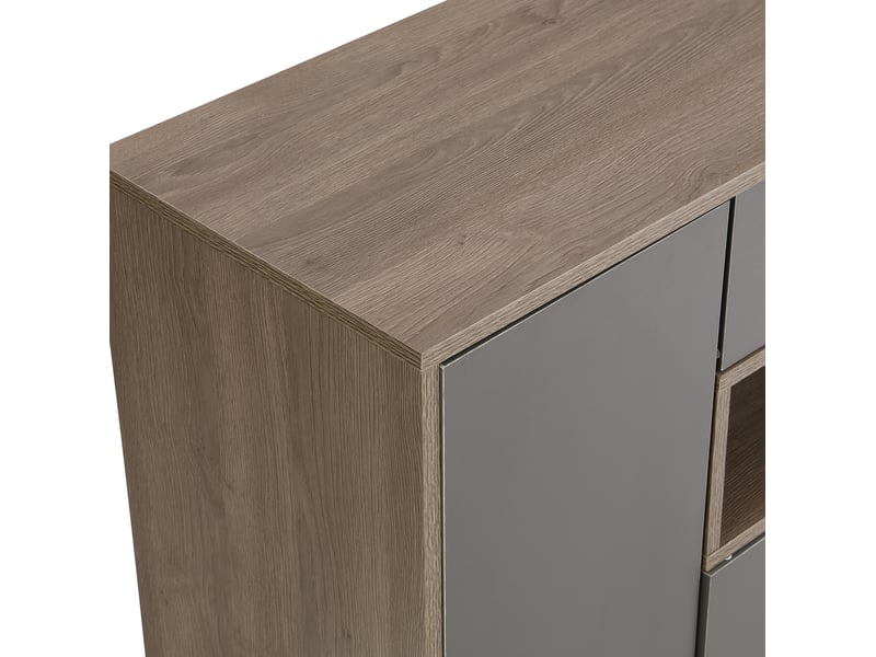 Meuble à chaussures 140x35x110 cm gris avec banc rembourré et étagères réglables - Conforama E
