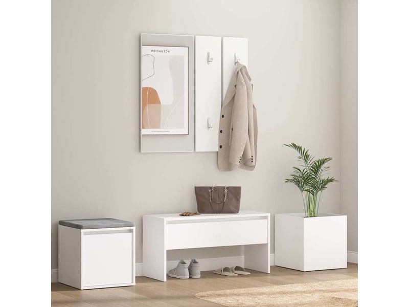  Ensemble de meubles de couloir blanc bois d'ingénierie shl47233  - Conforama B