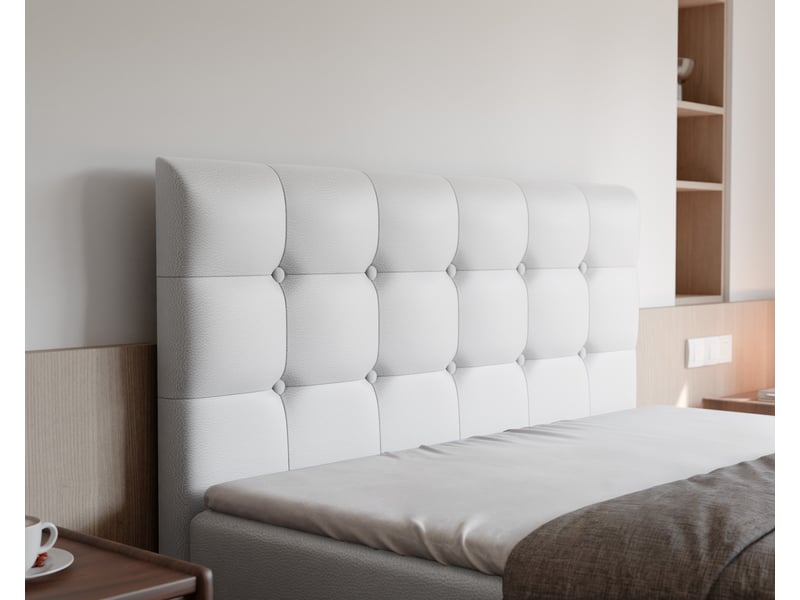 Lit coffre bailey - 160x200 cm - avec matelas et surmatelas - éco-cuir - blanc BAILEY - Conforama D