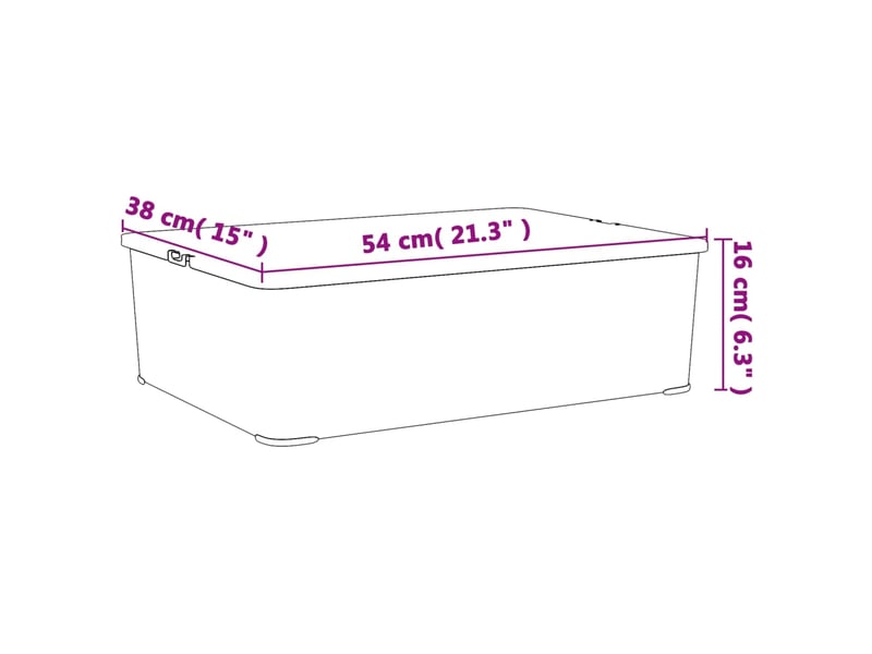  Boîtes de rangement en plastique 6 pcs 25 l empilables  - Conforama E