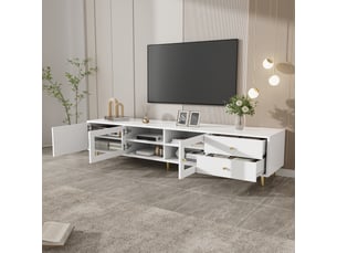 Meuble tv coloris blanc 170 cm OKMYHOME