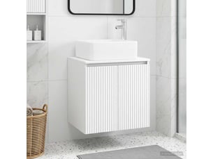 Vanité de lavabo mural, meuble de rangement blanc 49.5x41x63 cm shl7147