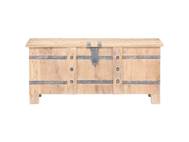 Coffre de rangement 90x40x40 cm bois d'acacia solide shl42597 - Conforama C