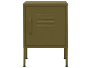 Lot de 2 tables de chevet - cabinet de chevet - table de nuit vert olive 35x35x51 cm acier