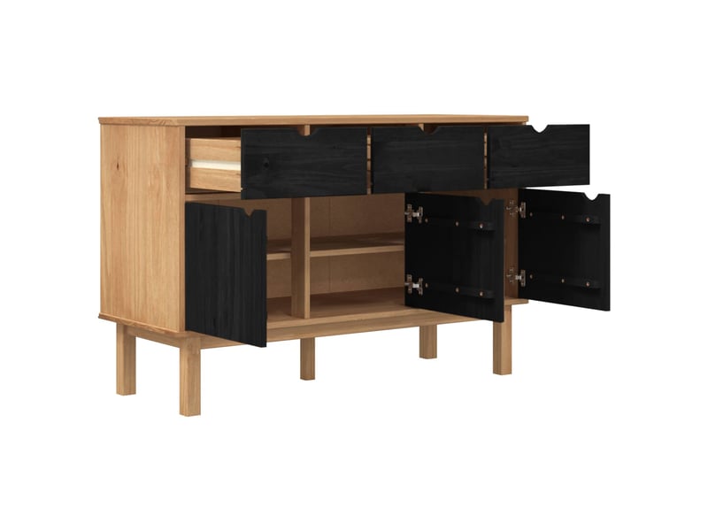 Buffet - bahut - meuble de rangement otta marron et noir 114 x 43 x 73,5 cm  - Conforama C