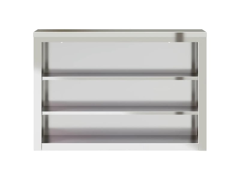  Armoire murale de cuisine en acier inoxydable 110 x 40 x 75 cm design moderne avec 2 étagères couleur argenté 02_0047582  - Conforama B
