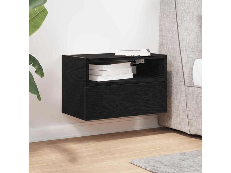  Table de chevet - cabinet de chevet - table de nuit murale noir 45x26x28,5 cm  - Conforama B