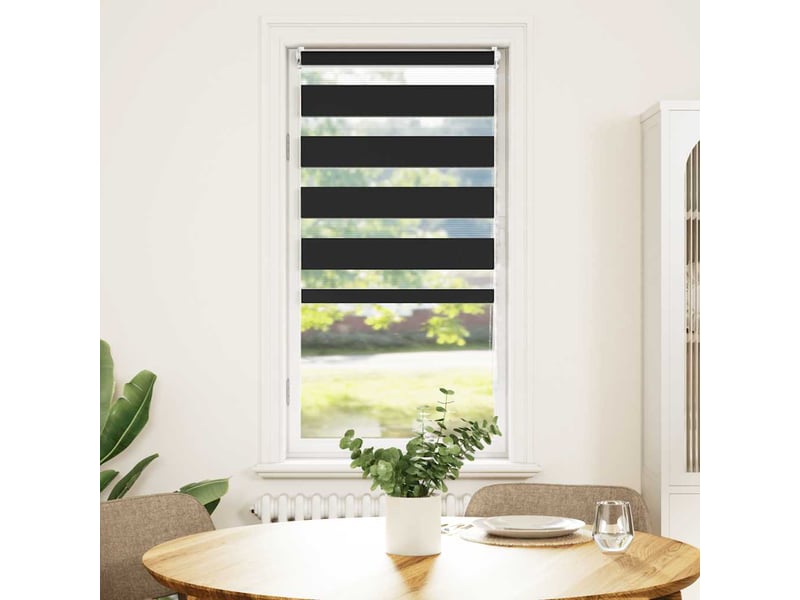 Store vénitien zébré, store de fenêtre 40,9 x 100 cm, largeur du tissu 36,7 cm, noir cf48227 - Conforama B