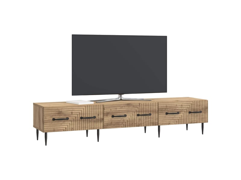  Meuble tv - banc tv - meuble de rangement 147 x 34,5 x 30 cm chêne artisanal bois d'ingénierie  - Conforama C