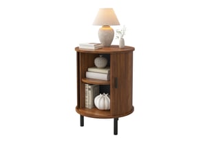 Table basse ovale coloris marron <strong></strong> <strong></strong> - 48 cmx48 cm