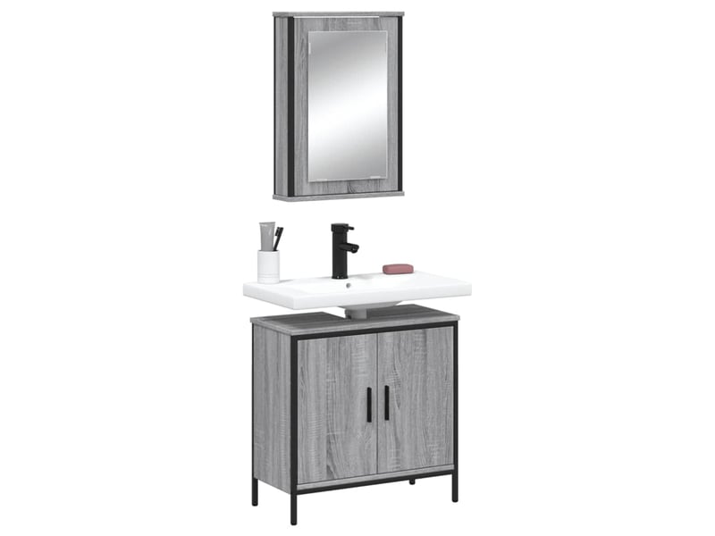 Ensemble de meubles de salle de bain 2 pcs sonoma gris cf63635 - Conforama B