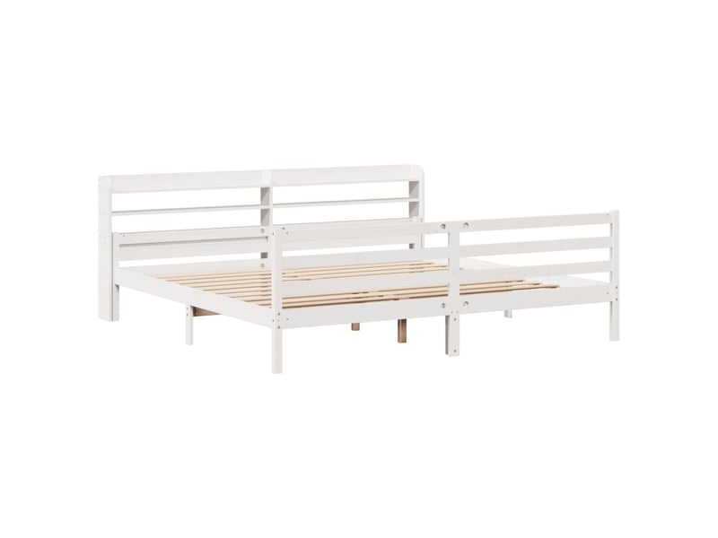 Lit double- lit adulte - cadre de lit avec tête de lit sans matelas blanc 200x200 cm - Conforama B