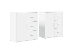 Buffets 2 pcs - bahut - meuble de rangement blanc 60x31x70 cm bois d'ingénierie