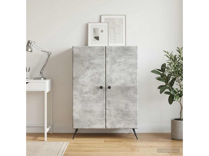  Buffet - bahut - meuble de rangement gris béton 66 x 34,5 x 90 cm bois d'ingénierie  - Conforama D
