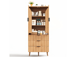 Buffet 2 porte(s)  3 tiroir(s)   - 75 cm coloris blanc 