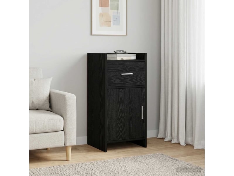  Buffet - bahut - meuble de rangement chêne noir 40 x 36 x 80 cm bois d'ingénierie  - Conforama B
