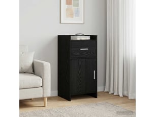 Buffet - bahut - meuble de rangement chêne noir 40 x 36 x 80 cm bois d'ingénierie