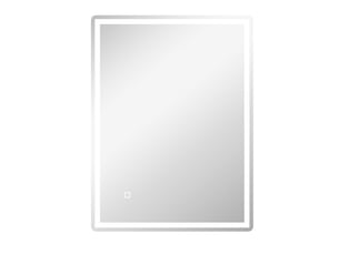 Miroir rectangulaire de salle de bain coloris argenté <strong>MIVRAY </strong>  <strong></strong> - 80 cm x 60 cm