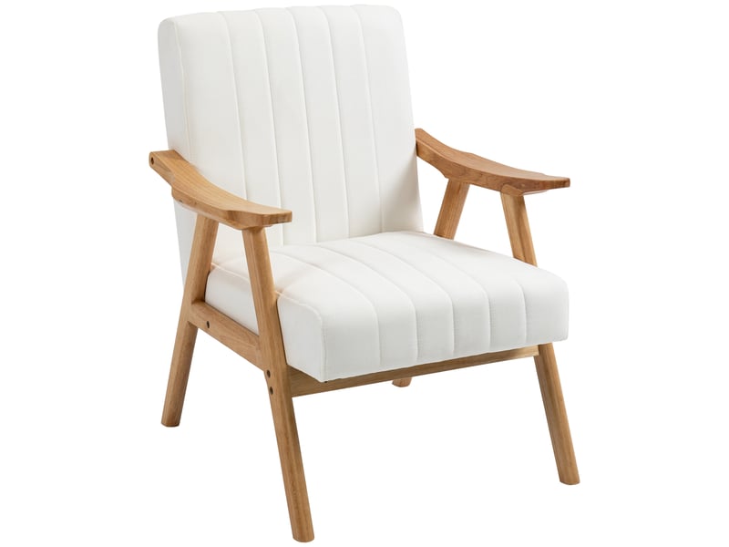  Fauteuil aspect velours structure en bois massif 68 x 74 x 82 cm  - Conforama B