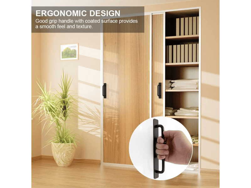  Poignées adhésives pour meubles, portes coulissantes et tiroirs de cuisine et de chambre à coucher, 147 mm (noires)  - Conforama C